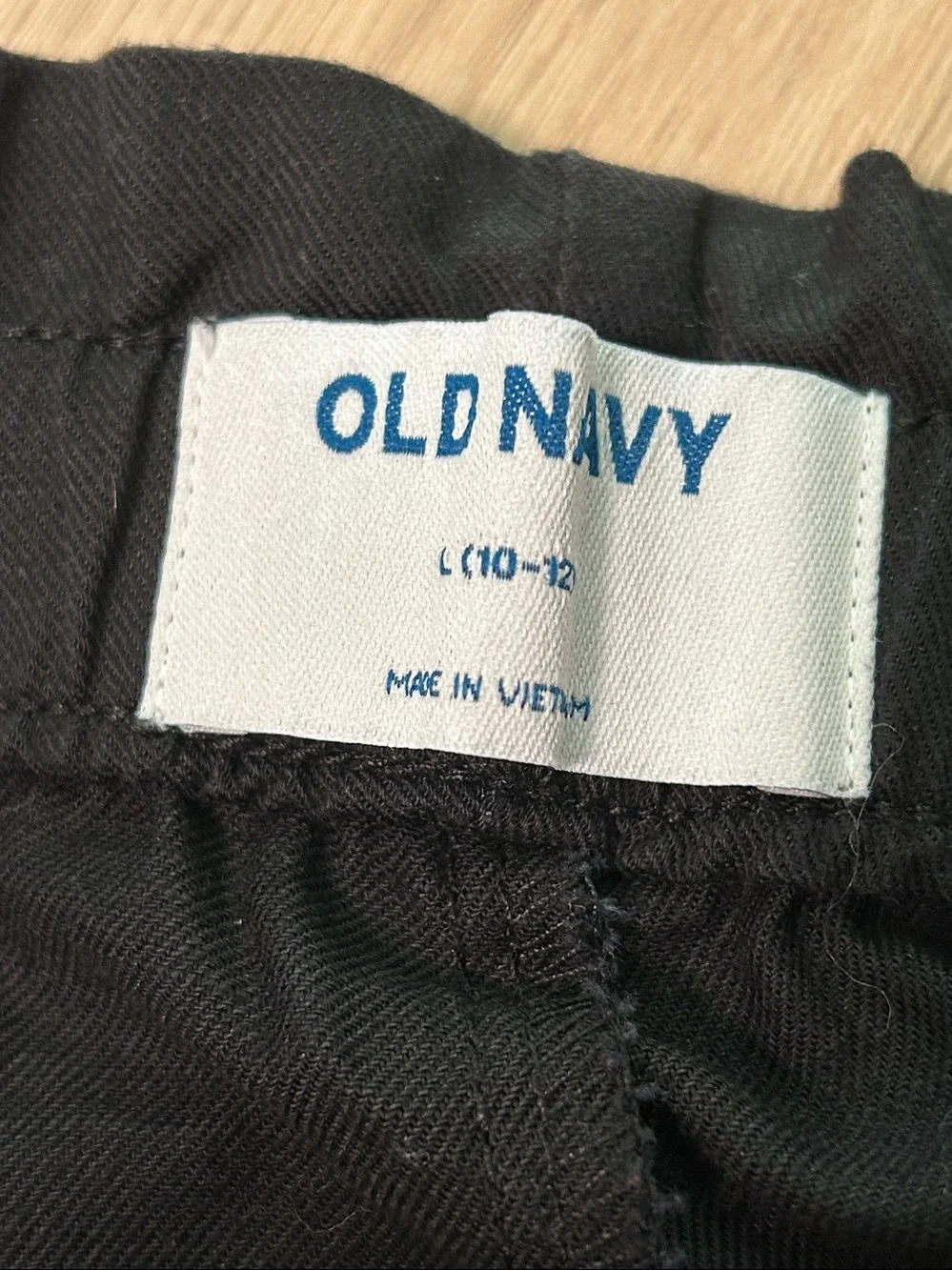 Old Navy Black Elastic-Waist Pull On Pants for girls Size L 100% Cotton. Cargo